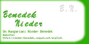 benedek nieder business card